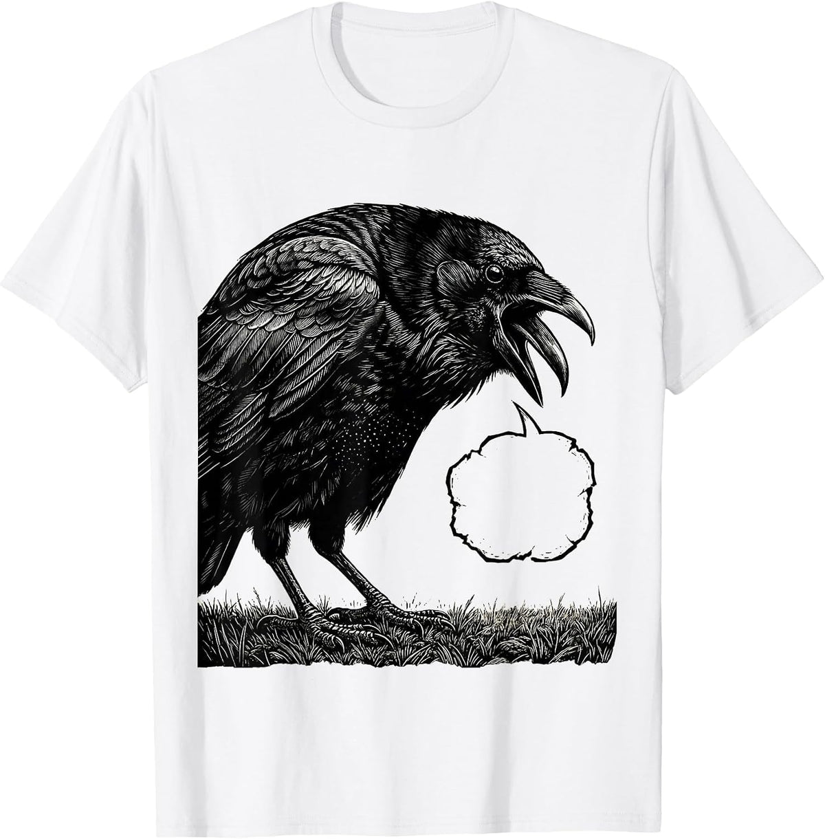 Men's Crow Raven Gothic Bird Lover Humor T-Shirt - White