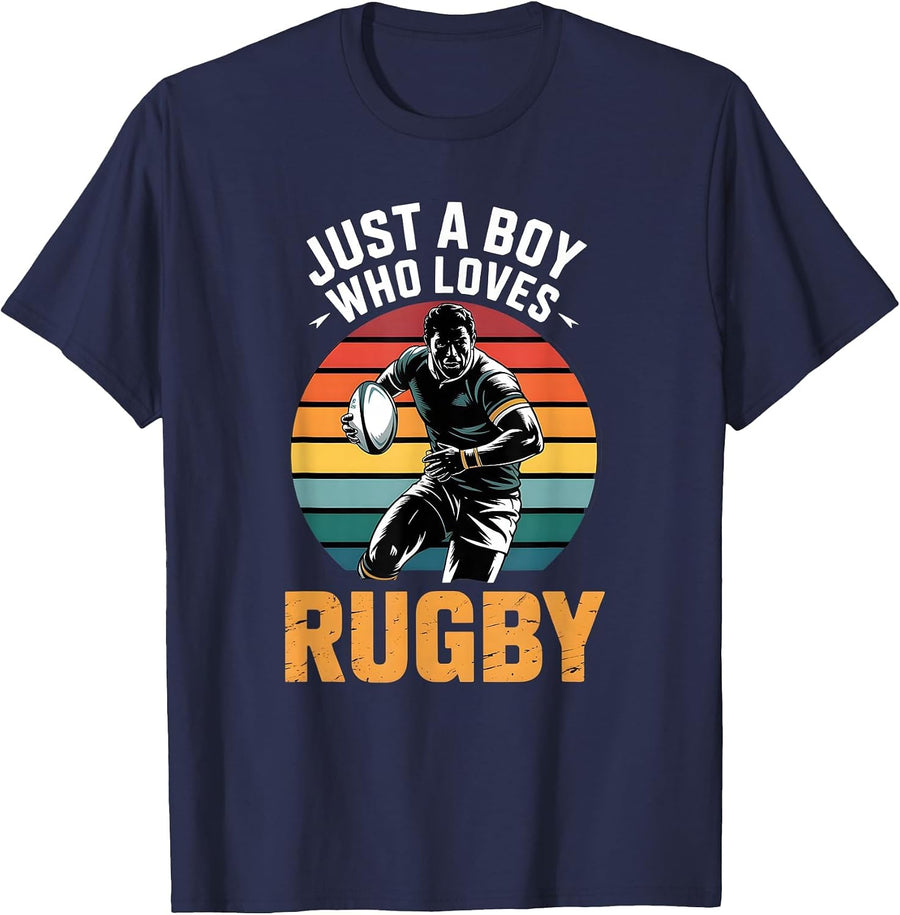 Boys Rugby T-Shirt - Navy Blue
