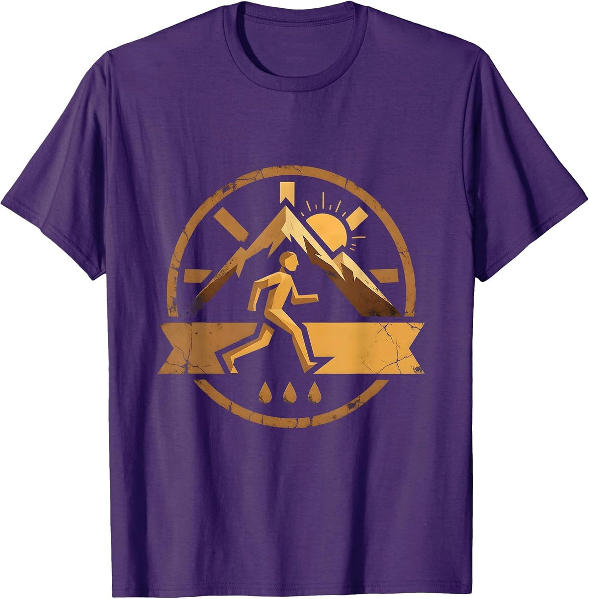 Men's Faith Over Fear Runner Breaking Finish Line T-Shirt - Purple