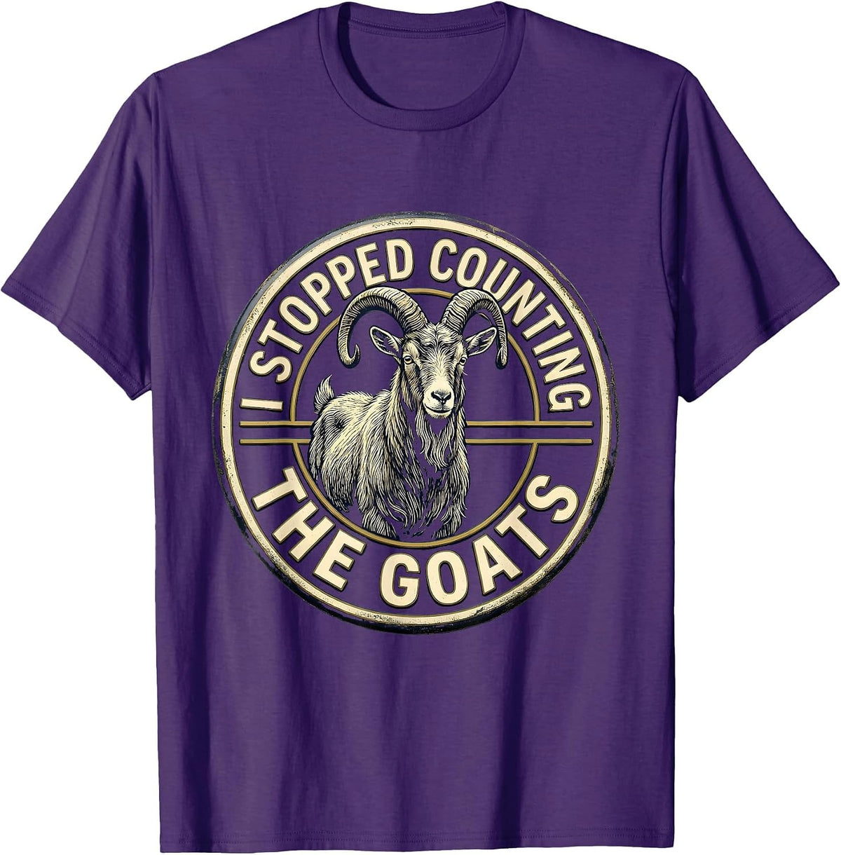 Men's I Stopped Counting The Goats Funny Goat Owner Farmer Humor T-Shirt - Purple