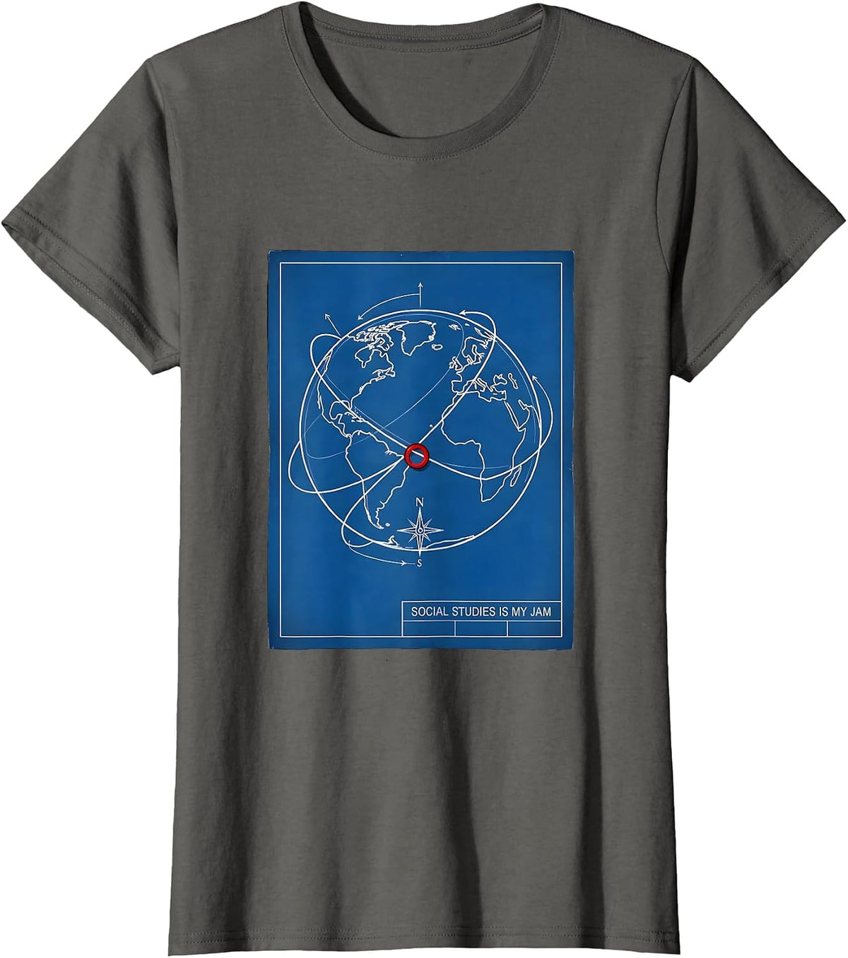 Women's Social Studies Is My Jam Funny Teacher Gift School Humor T-Shirt - Asphalt Grey