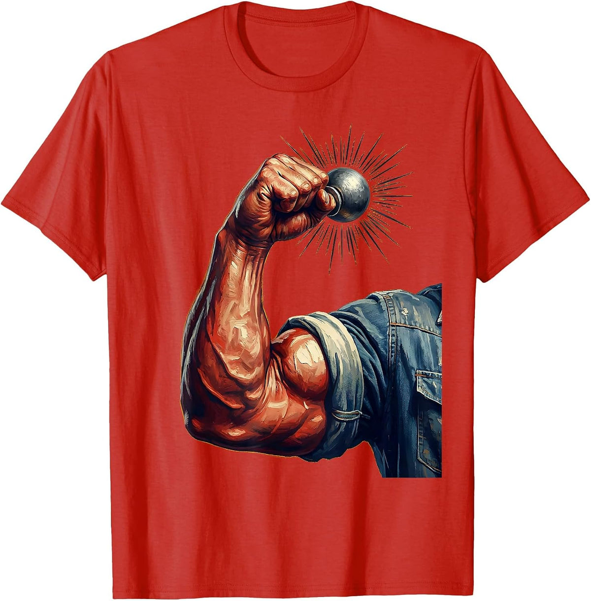 Men's Rosie the Riveter Bold Bicep Flex Graphic T-Shirt - Red