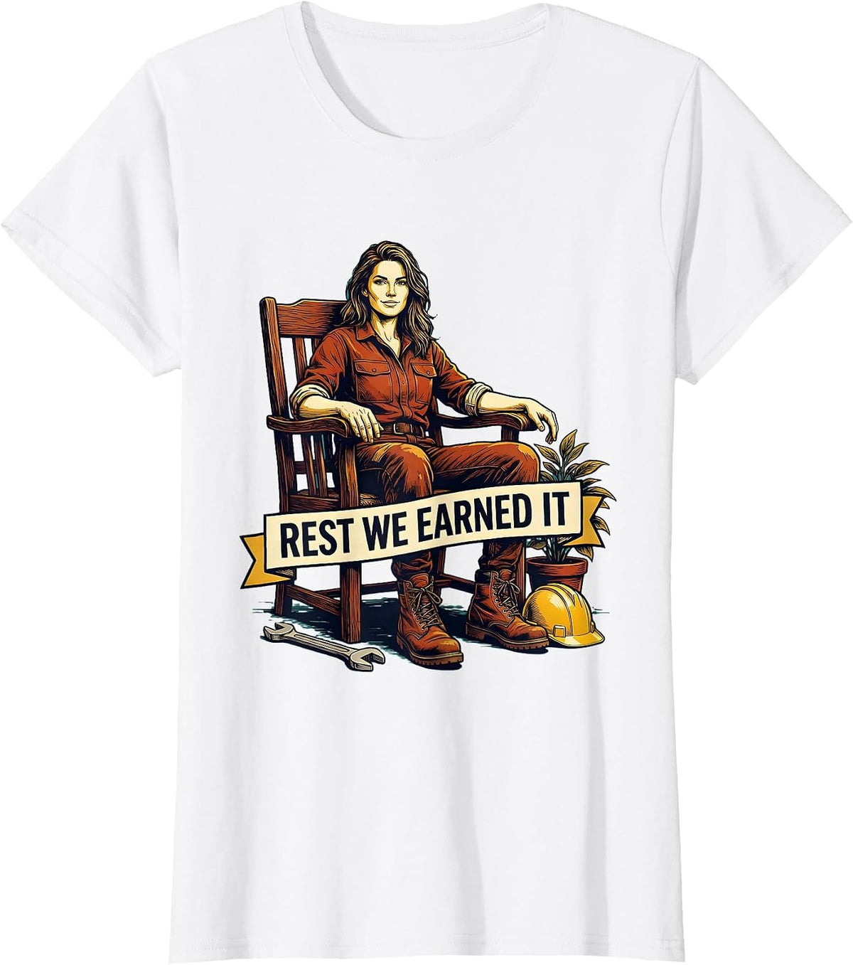 Rest We Earned It Labor Day Celebration Design T-Shirt - White