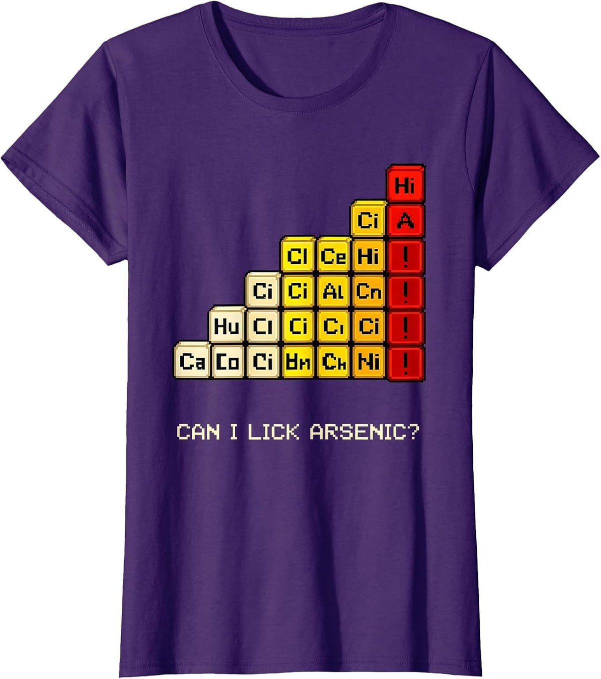 Women's Can I Lick Arsenic Funny Periodic Table Science Teacher Gift T-Shirt - Purple