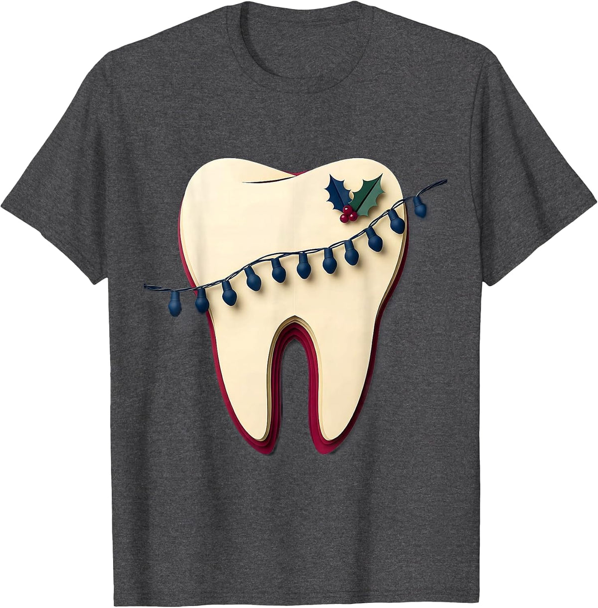 Broad Tooth Dental Christmas Dentist Team Humor T-Shirt - Dark Heather Grey