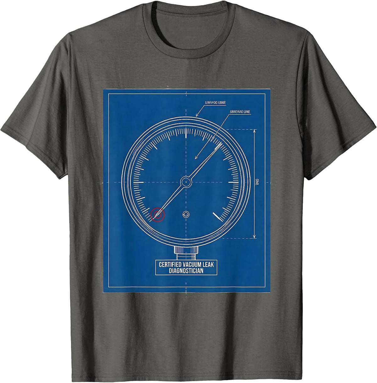 Men's Certified Vacuum Leak Diagnostician Funny Mechanic Auto T-Shirt - Asphalt Grey