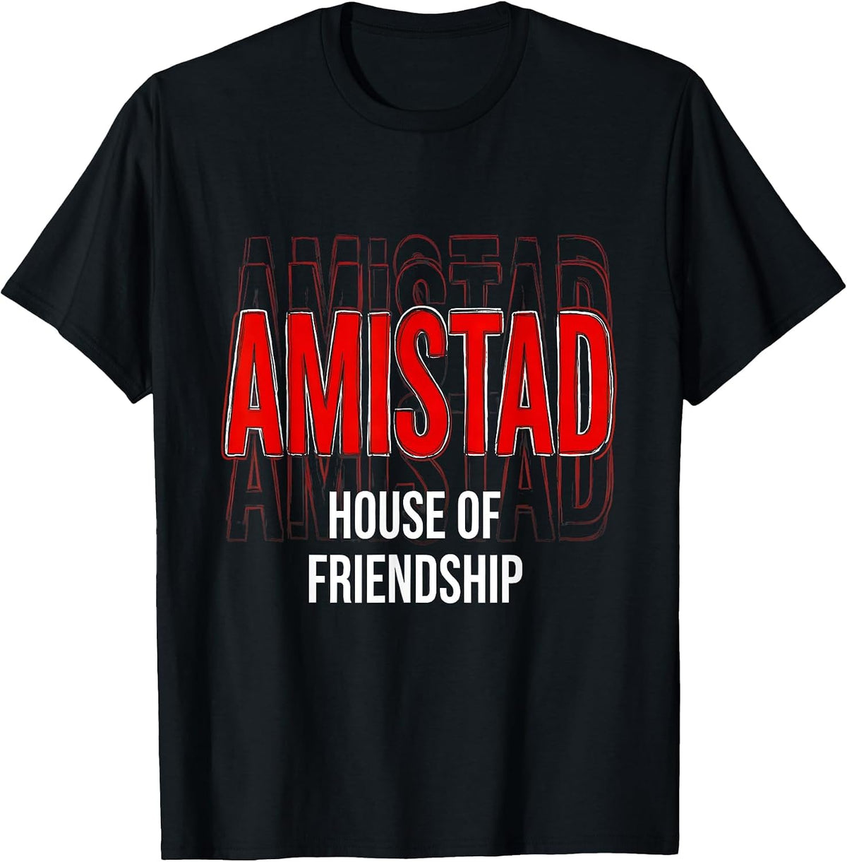 Men's Amistad House of Friendship School Spirit Teachers Students T-Shirt - Black