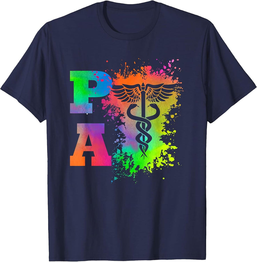 Physician Assistant Caduceus PA T-Shirt - Navy Blue
