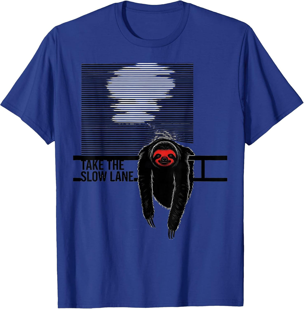 Men's Take The Slow Lane Funny Sloth Lover Humor Novelty Gift T-Shirt - Royal Blue