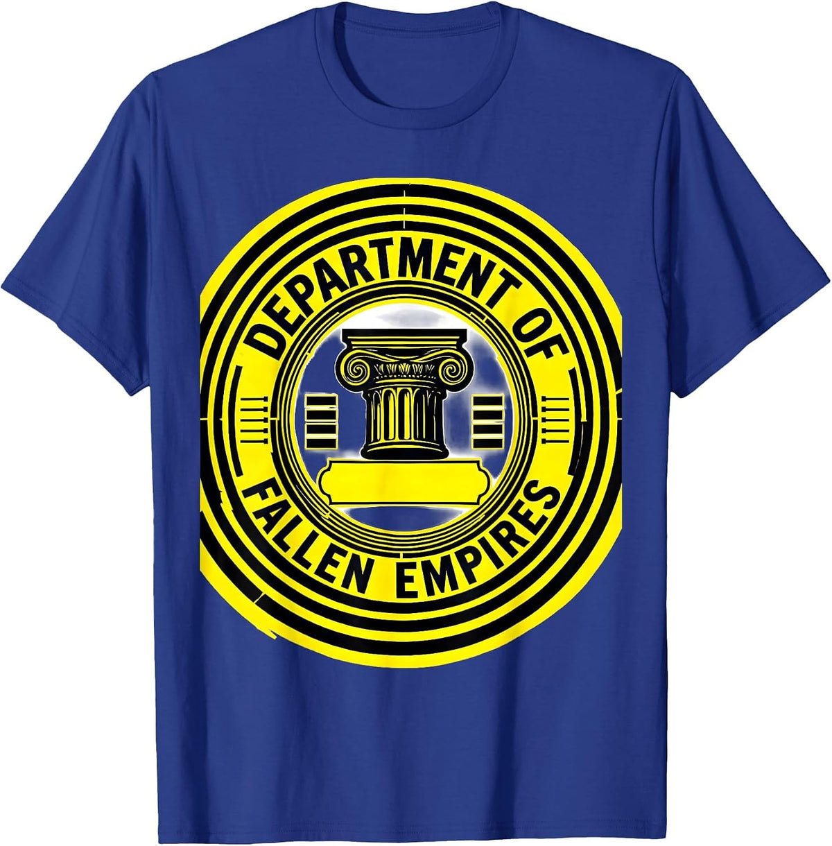 Men's Department Of Fallen Empires Funny History Teacher Back T-Shirt - Royal Blue