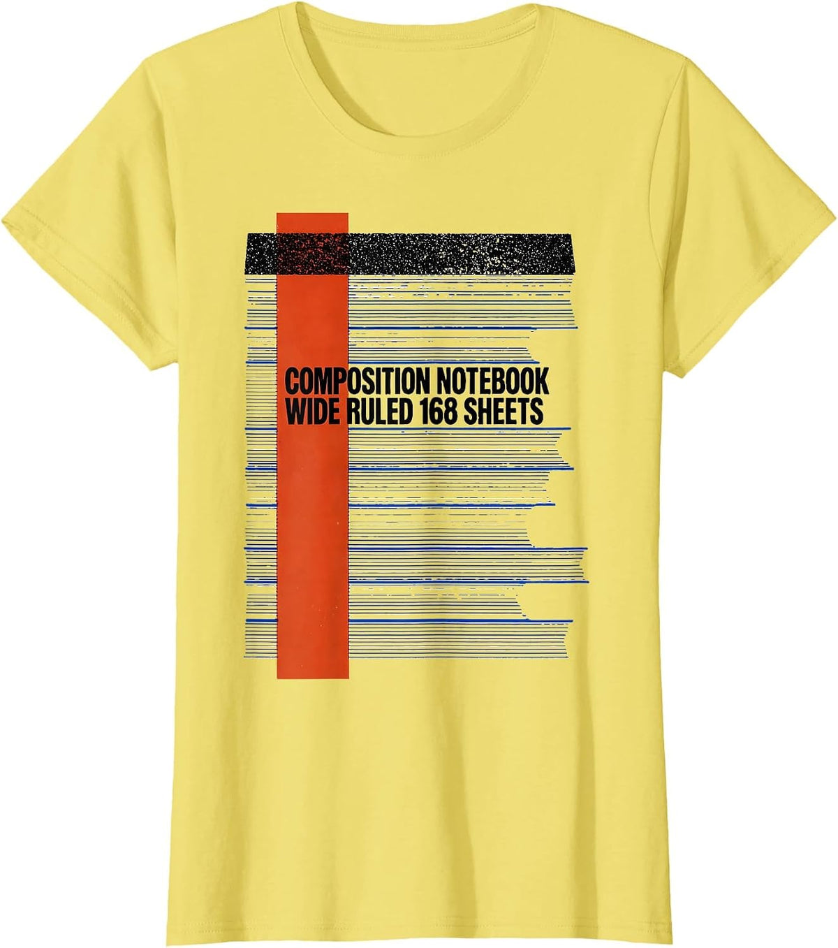 Composition Notebook Wide Ruled 168 Sheets Teacher T-Shirt - Lemon Yellow