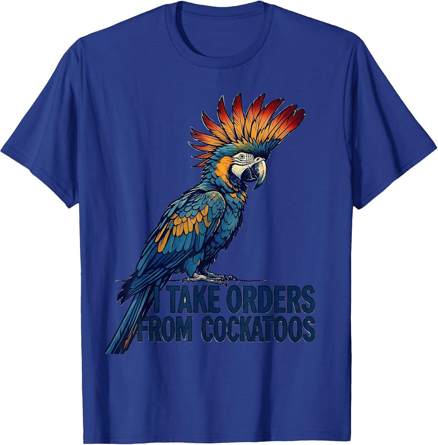I Take Orders From Cockatoos Funny Bird Lover Ukiyo-e T-Shirt - Royal Blue