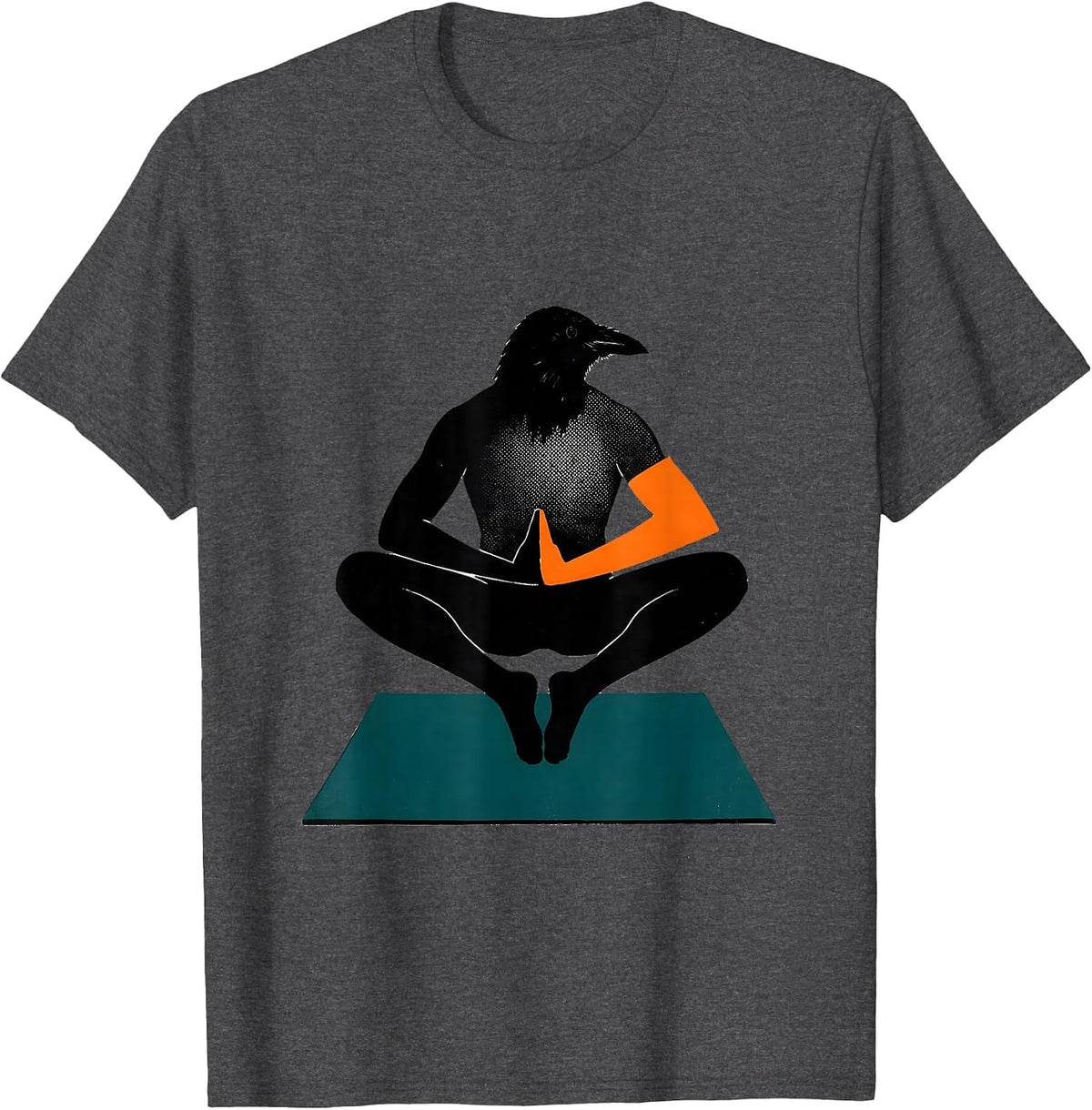 Men's Crow Yoga Pose Spiritual Meditation Humor T-Shirt - Dark Heather Grey