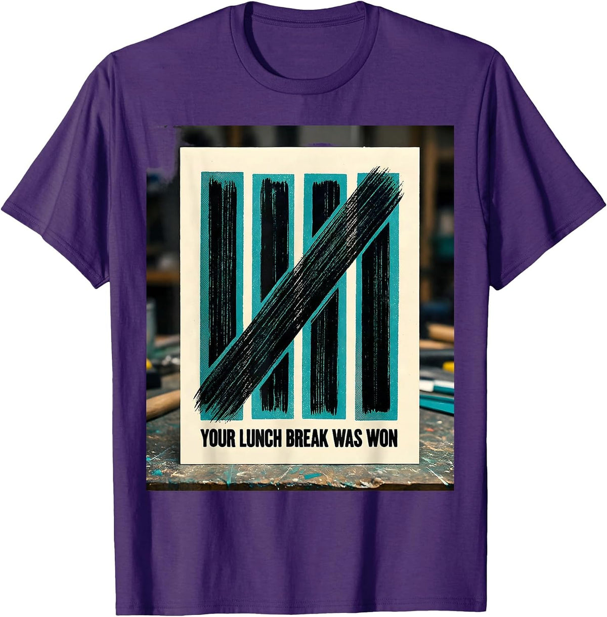 Men's Your Lunch Break Was Won Union Strong Labor Day Worker Pride T-Shirt - Purple