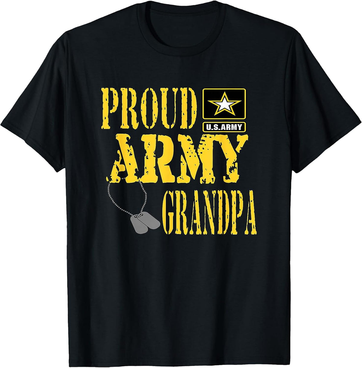 Proud Army Grandpa Shirt Military Pride T Shirt T-Shirt - Black