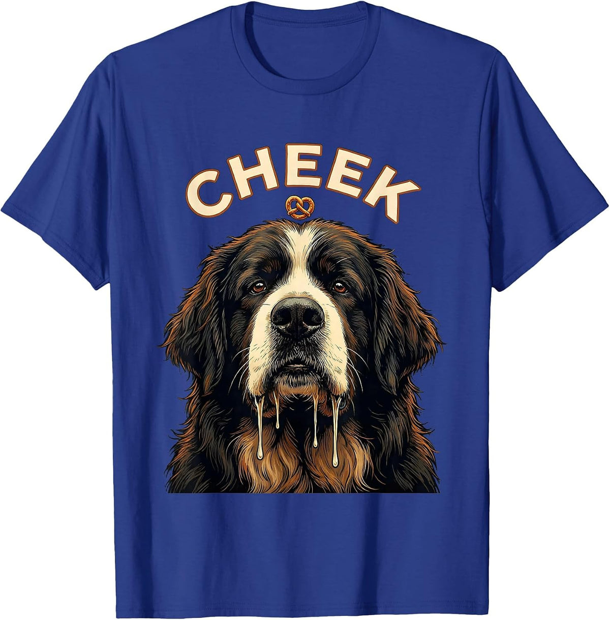CHEEK Funny Newfoundland Dog Jowls Drool Dog Mom Dog Dad T-Shirt - Royal Blue