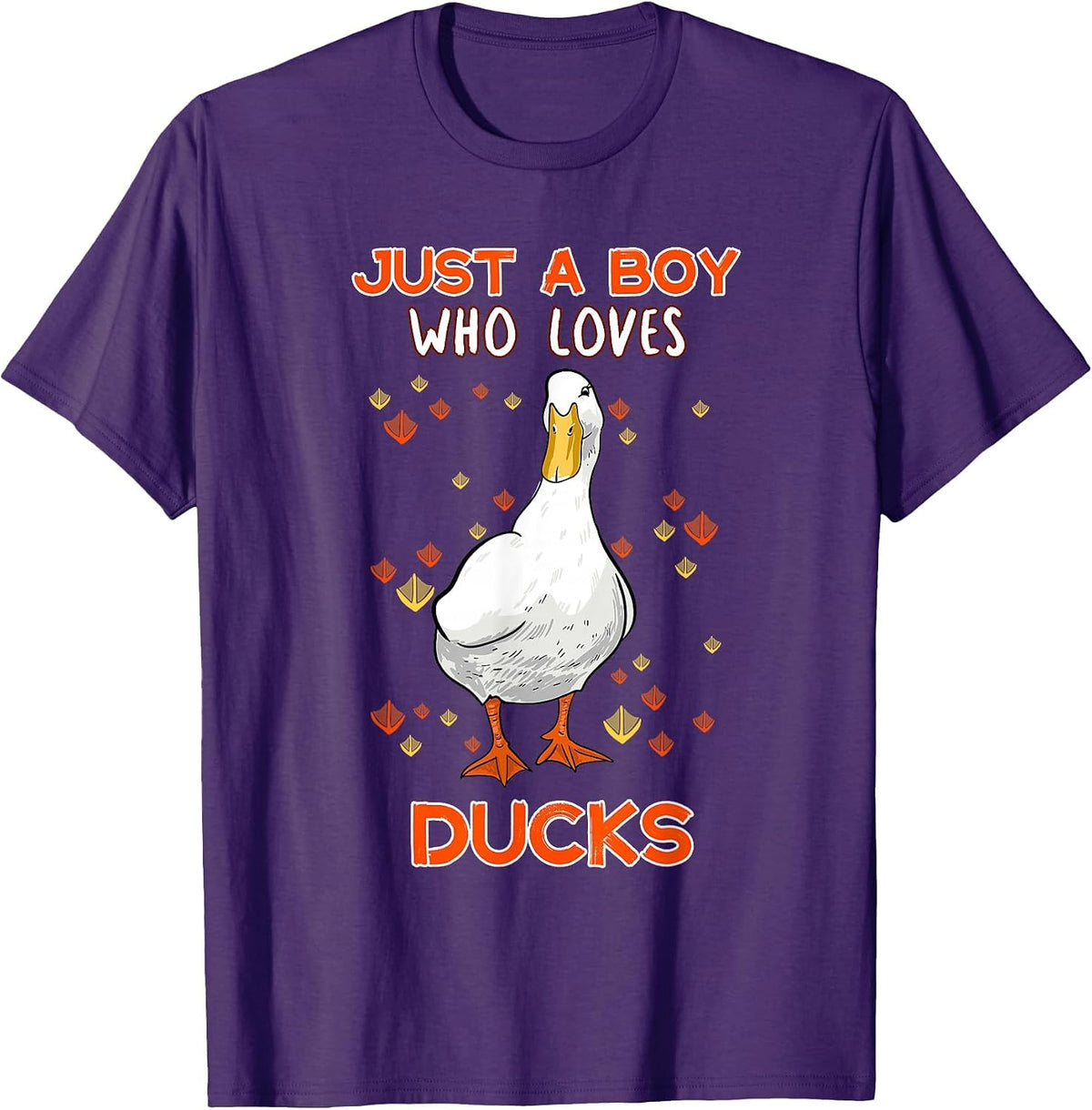 Just A Boy Who Loves Ducks Funny Duck Lover Quote T-Shirt - Purple