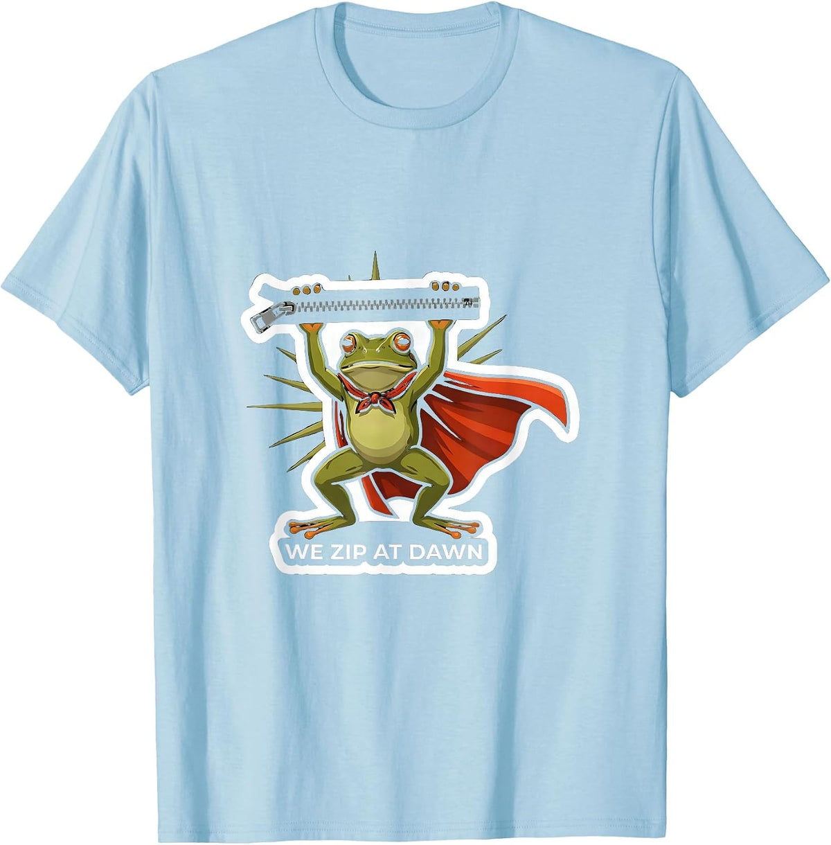 Men's We Zip At Dawn Funny Teacher Frog Back To School Gift T-Shirt - Baby Blue