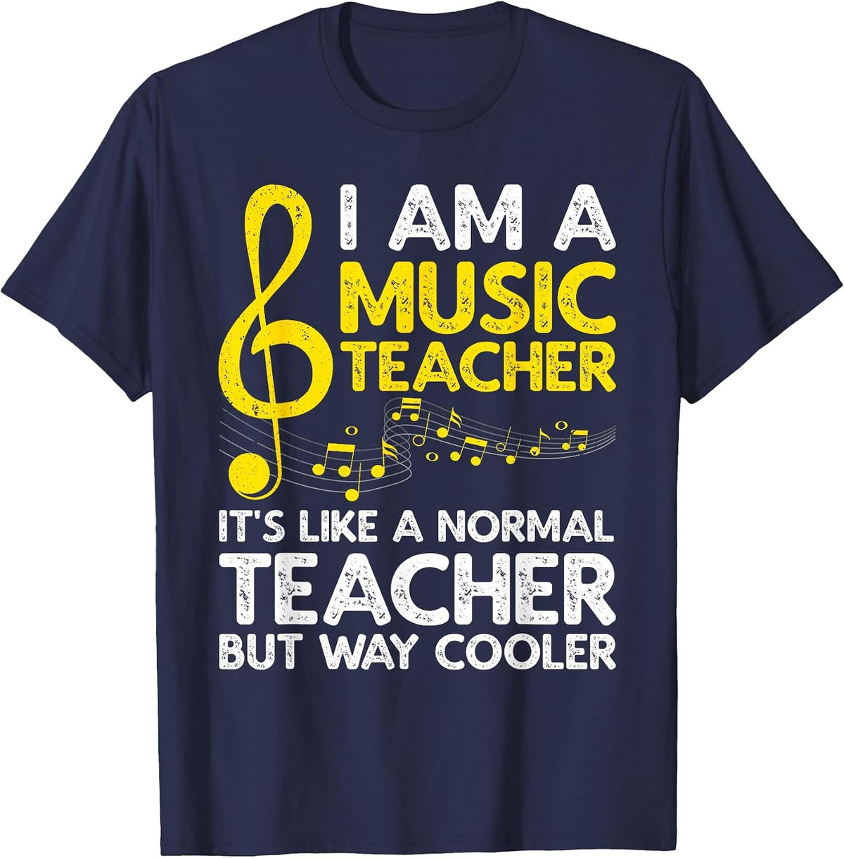 Cool Music Teacher Art for Men Women School Orchestra Coach T-Shirt - Navy Blue