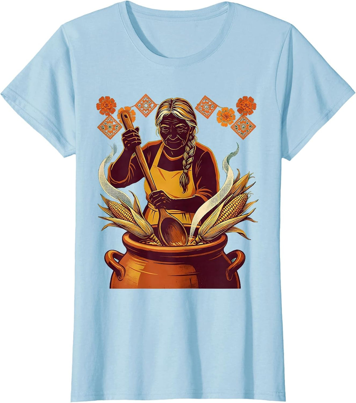 Abuela Tamales Hispanic Heritage Month Graphic T-Shirt - Baby Blue
