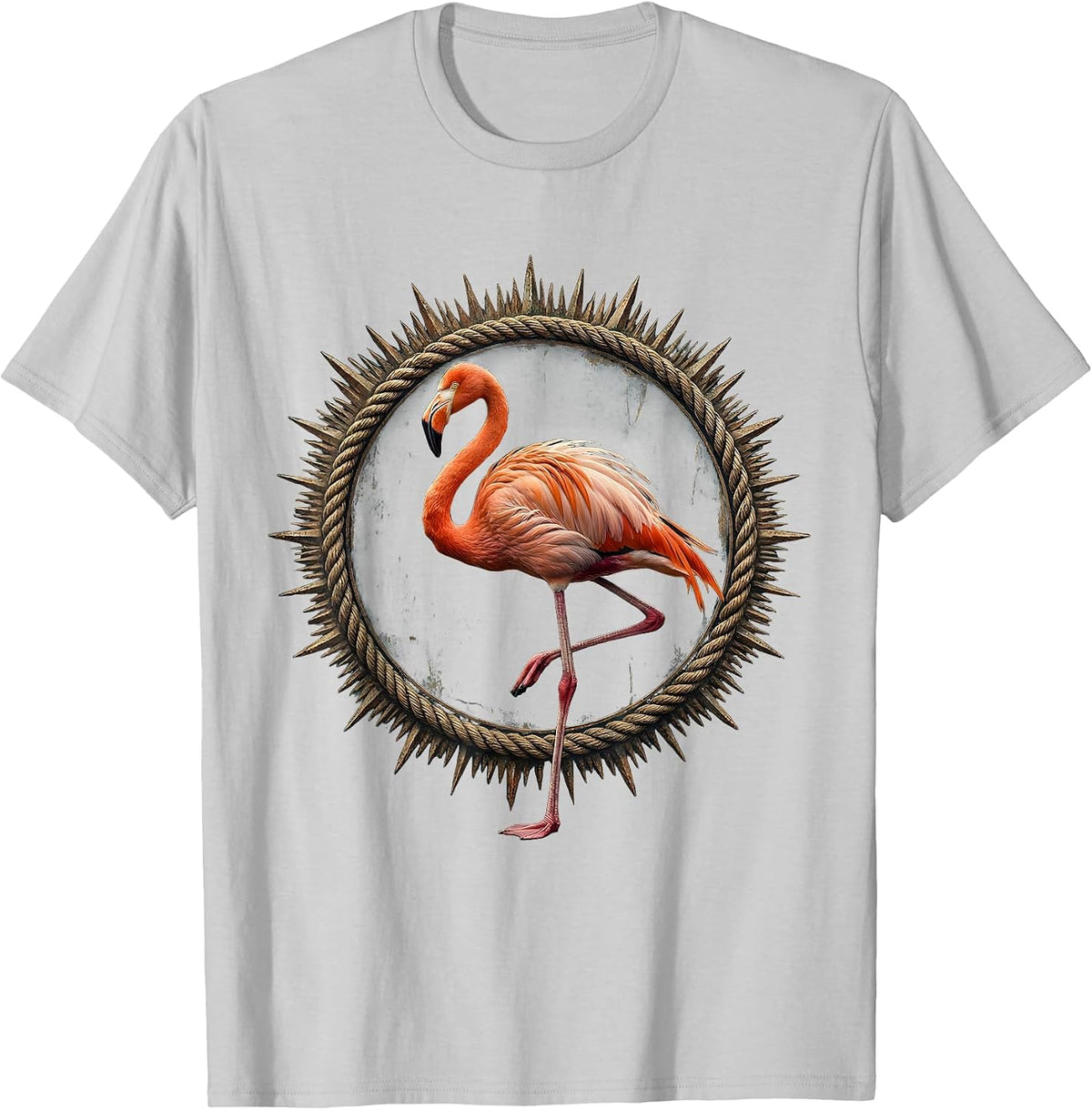 Men's I Am a Delight Flamingo One Leg Graphic T-Shirt - Silver Grey