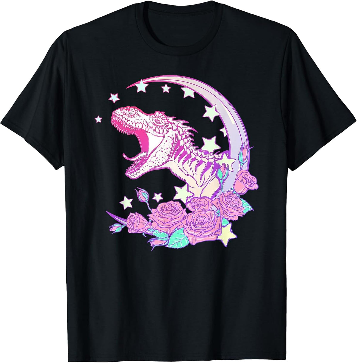 Pastel Goth Trex Tshirt - Vaporwave Aesthetic T-Shirt - Black