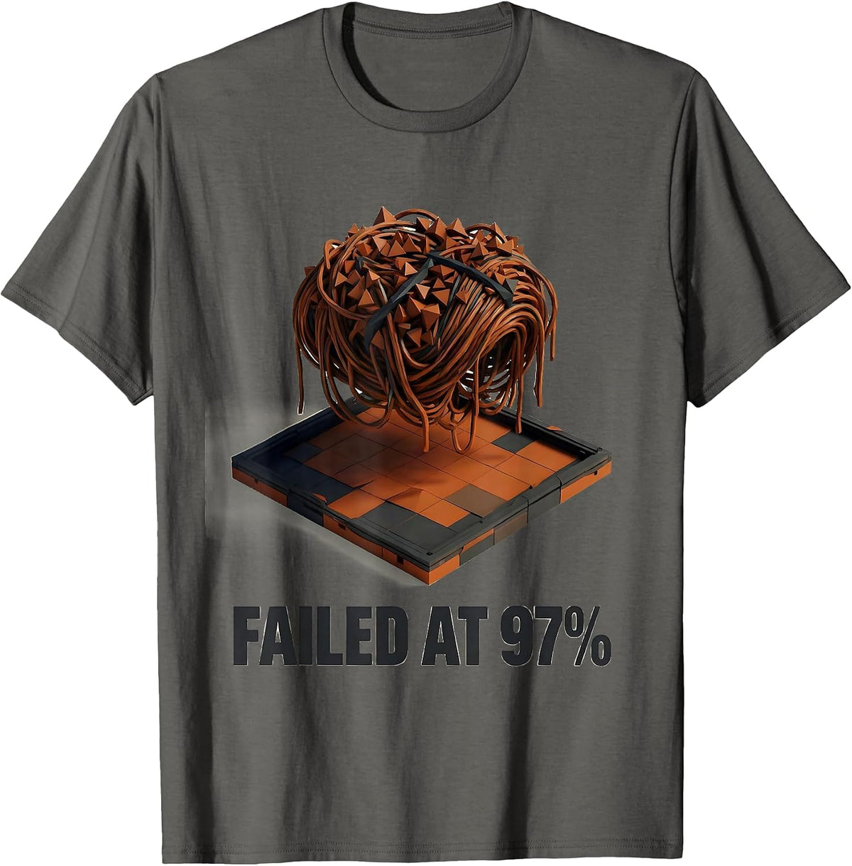 Failed At 97% Funny 3D Printer Hobbyist Maker Humor T-Shirt - Asphalt Grey