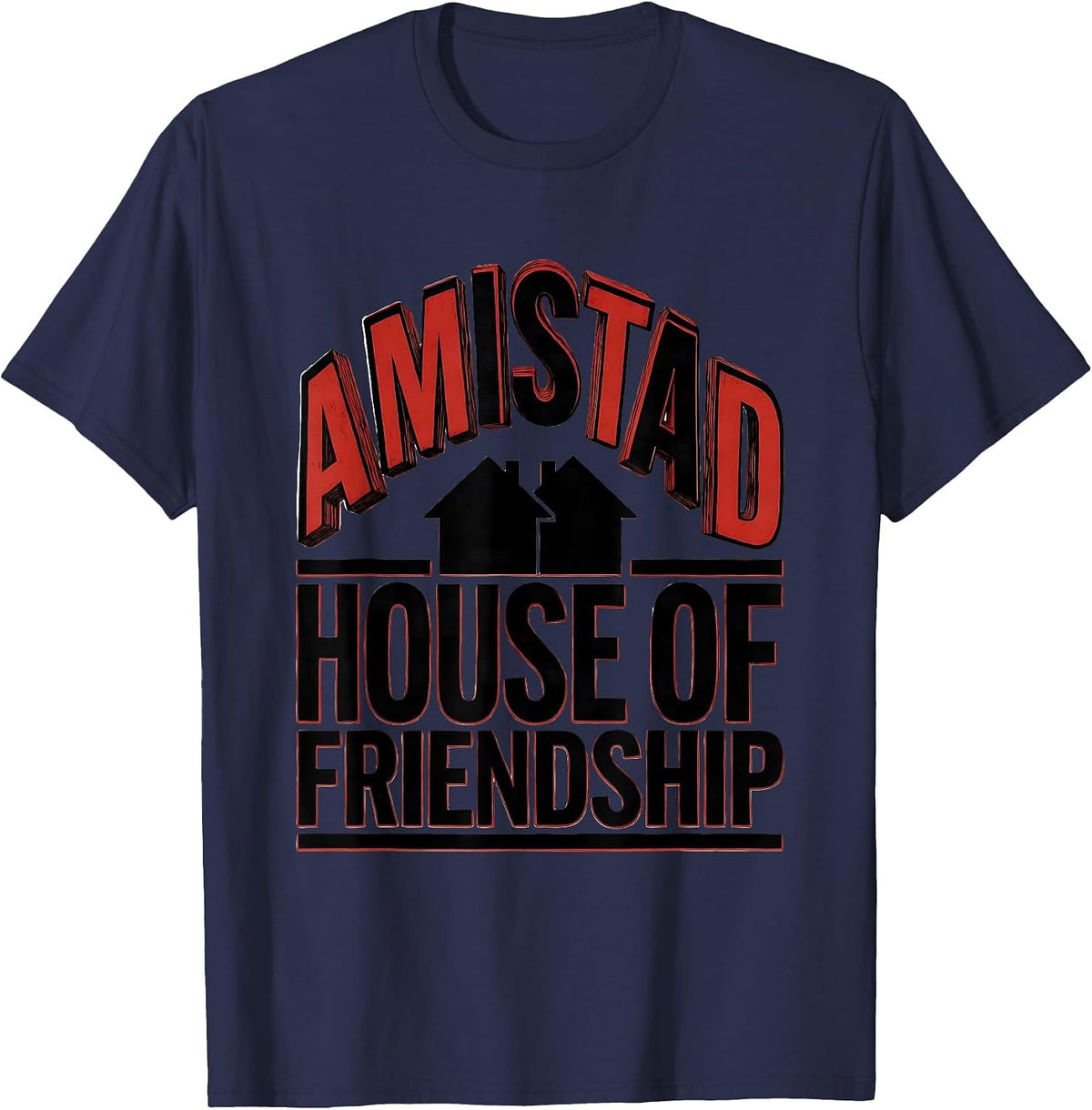 Men's Amistad House of Friendship School Spirit Teachers Students T-Shirt - Navy Blue