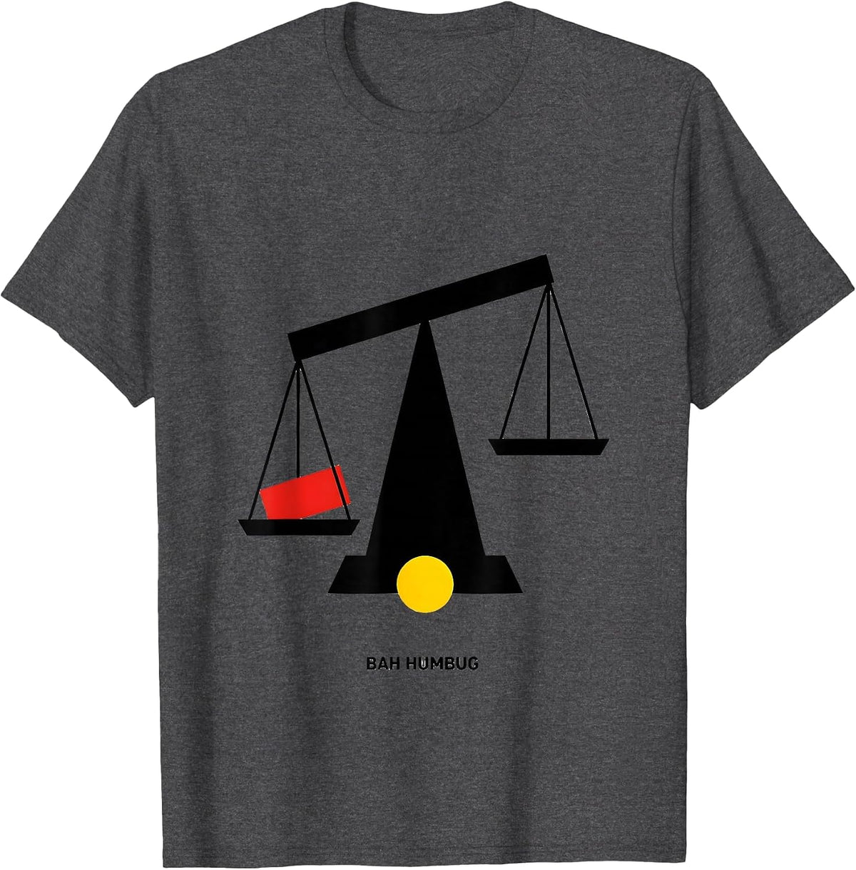 Bah Humbug Vintage Christmas Carol Scrooge Holiday Humor T-Shirt - Dark Heather Grey