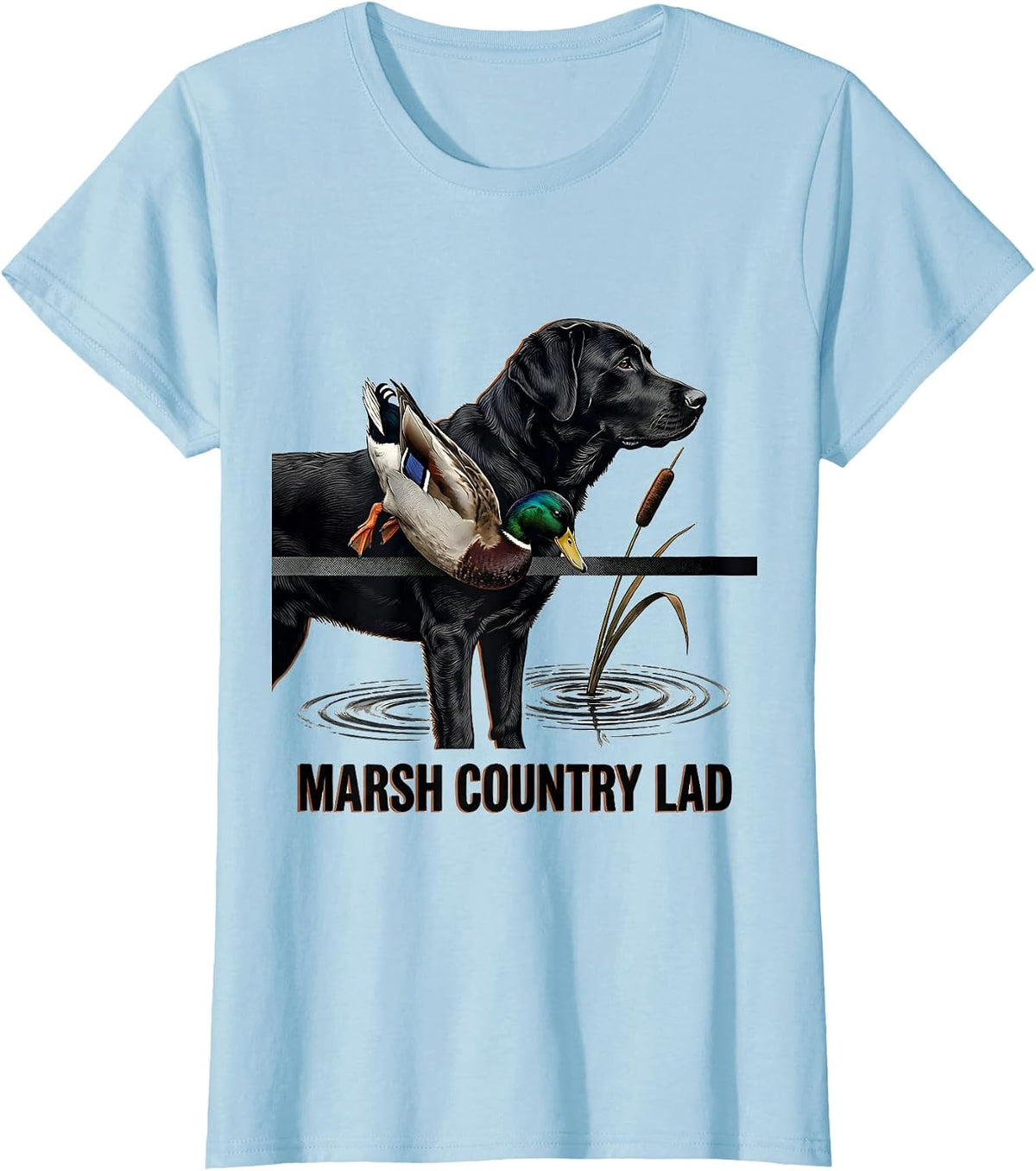 Marsh Country Lad Rustic Southern Hunting Labrador Duck T-Shirt - Baby Blue