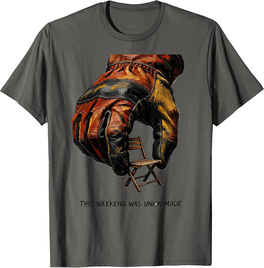 This Weekend Was Union Made Patriotic Labor Day Union Worker T-Shirt - Asphalt Grey