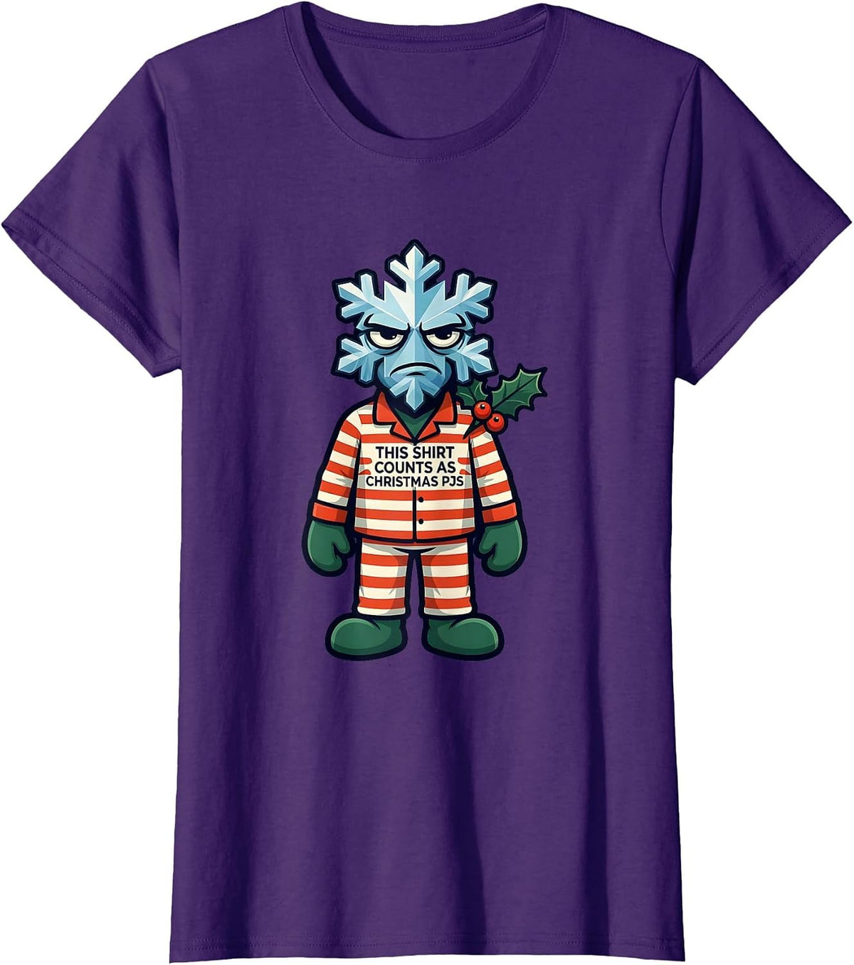 Women's This Shirt Counts As Christmas PJs Funny Family Holiday T-Shirt - Purple