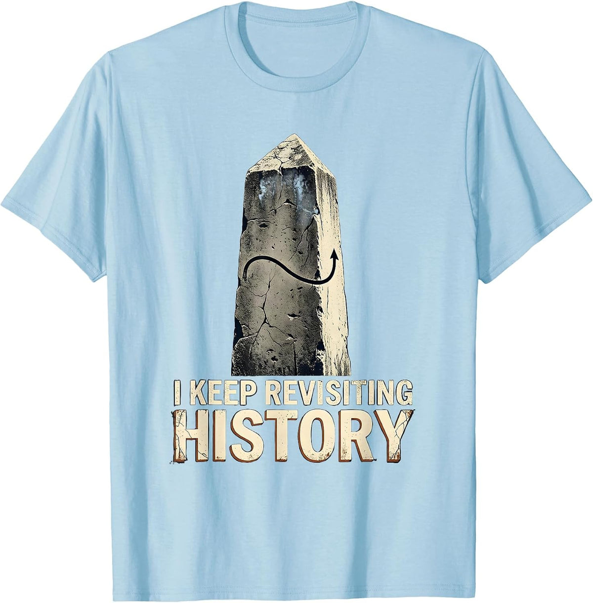 Men's I Keep Revisiting History Distressed Funny History Teacher T-Shirt - Baby Blue