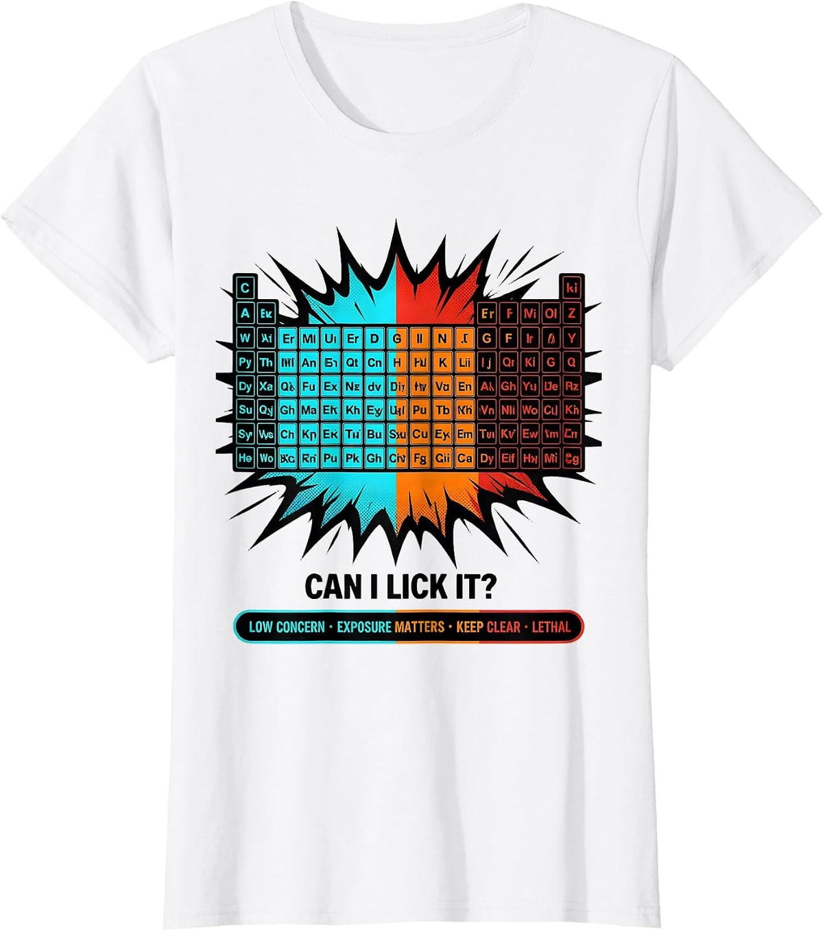 Women's Can I Lick It Periodic Table Funny Science Teacher T-Shirt - White