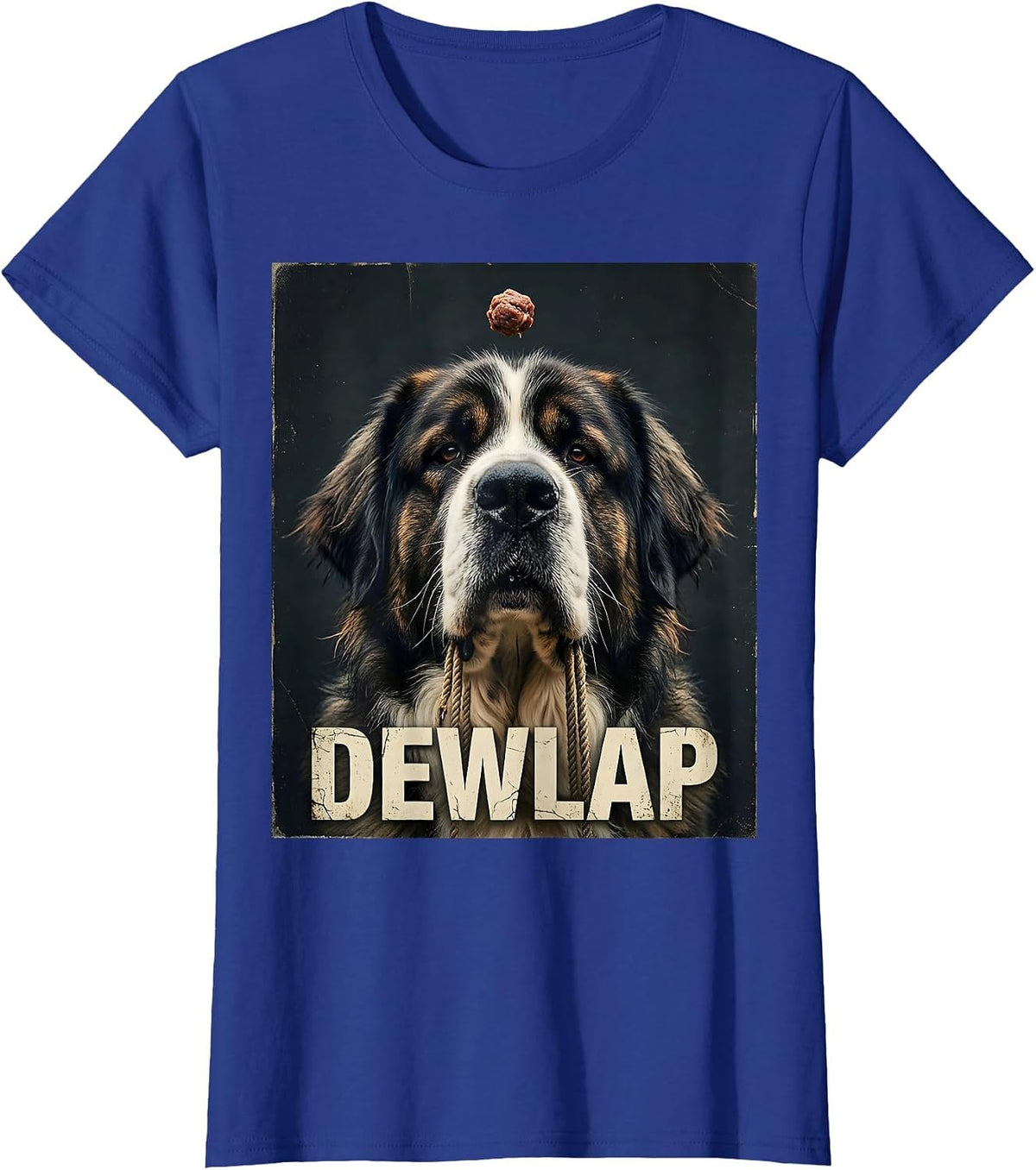 Women's DEWLAP Distressed Funny Great Pyrenees Dog Mom Dog Dad Jowls T-Shirt - Royal Blue