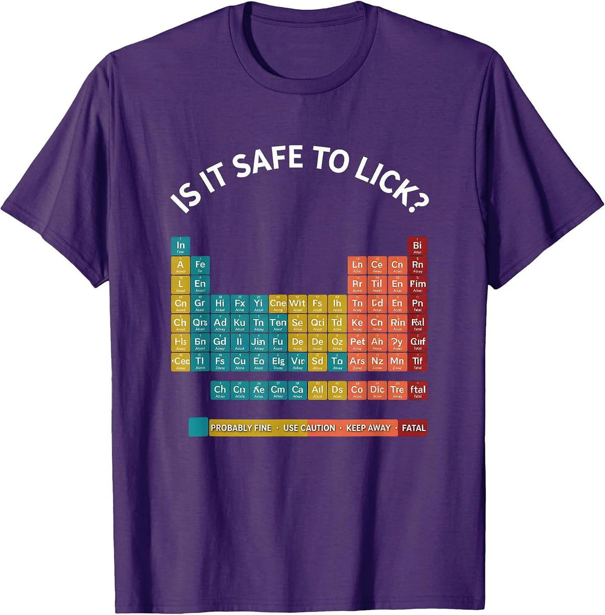 Men's Is It Safe To Lick Funny Periodic Table Science Teacher T-Shirt - Purple