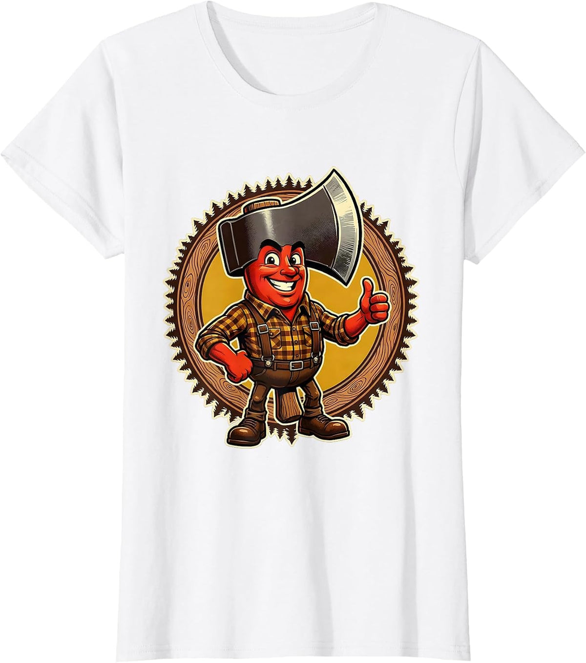 Woman Logger With Axe Labor Day Forest Graphic T-Shirt - White