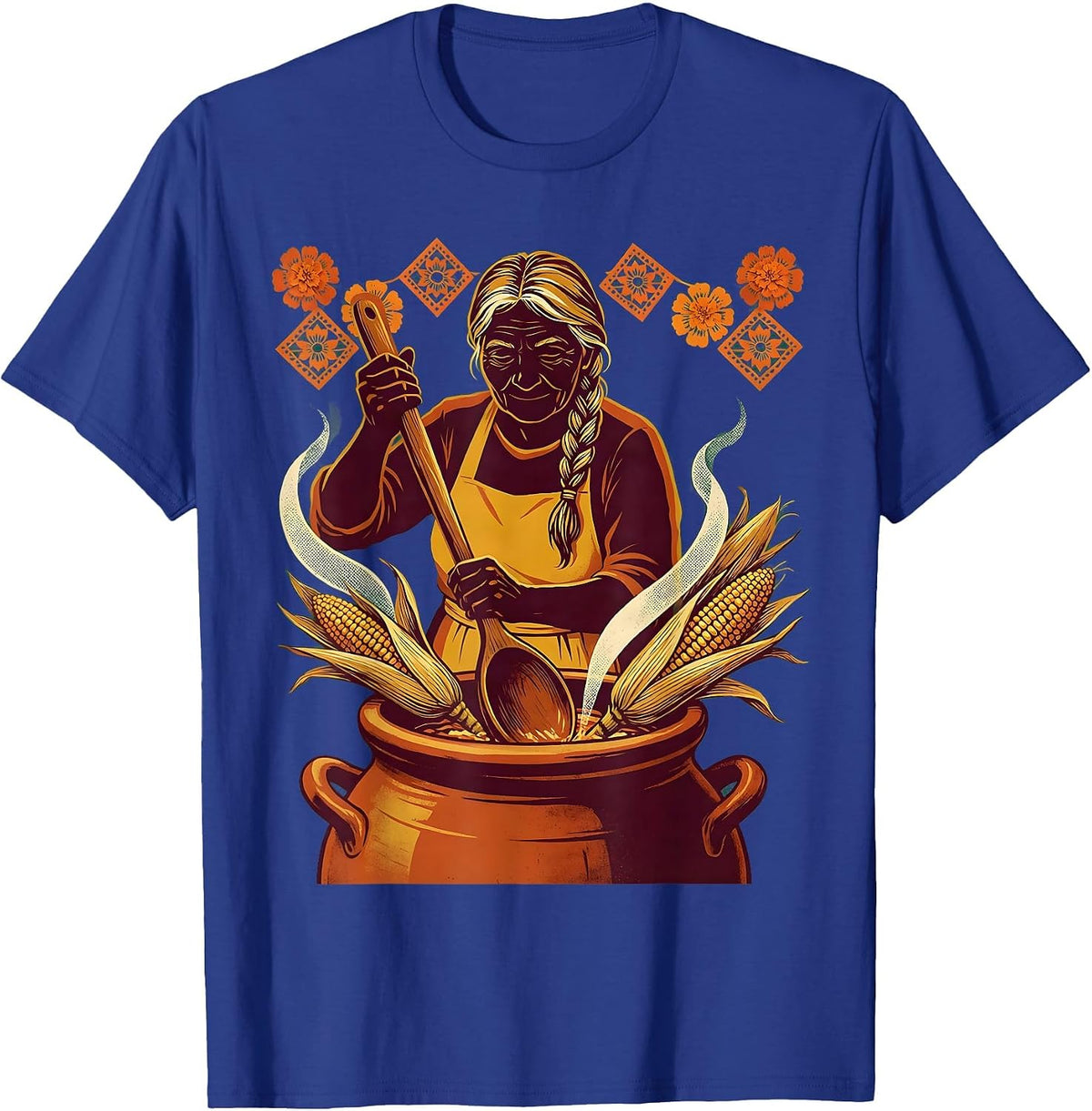 Abuela Tamales Hispanic Heritage Month Graphic T-Shirt - Royal Blue
