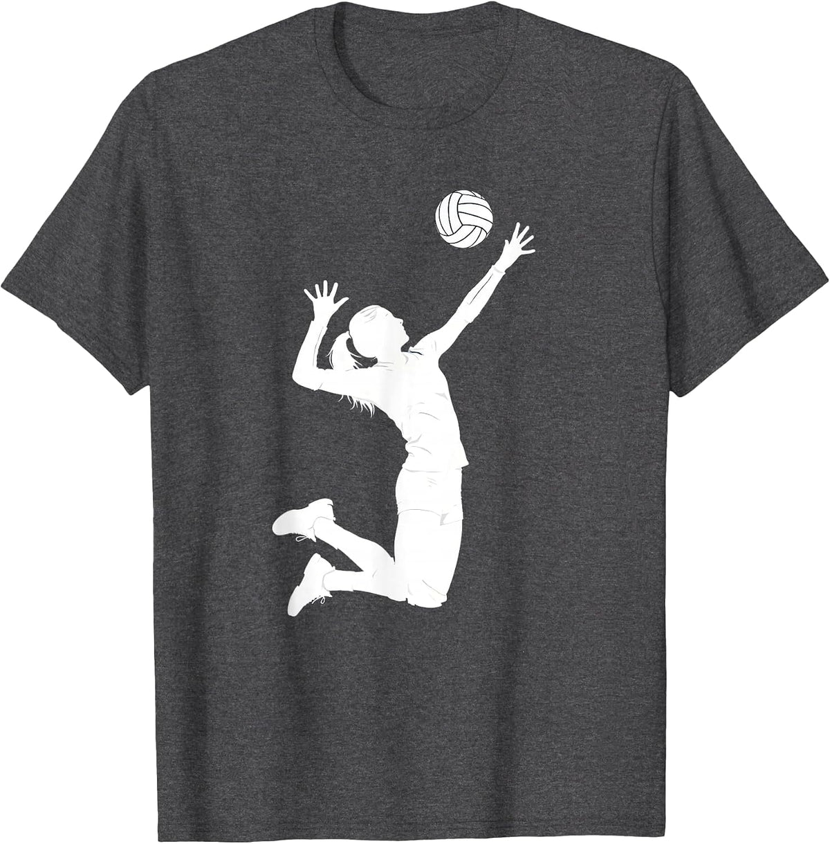 Volleyball Setter Overhead Release Graphic T-Shirt - Dark Heather Grey