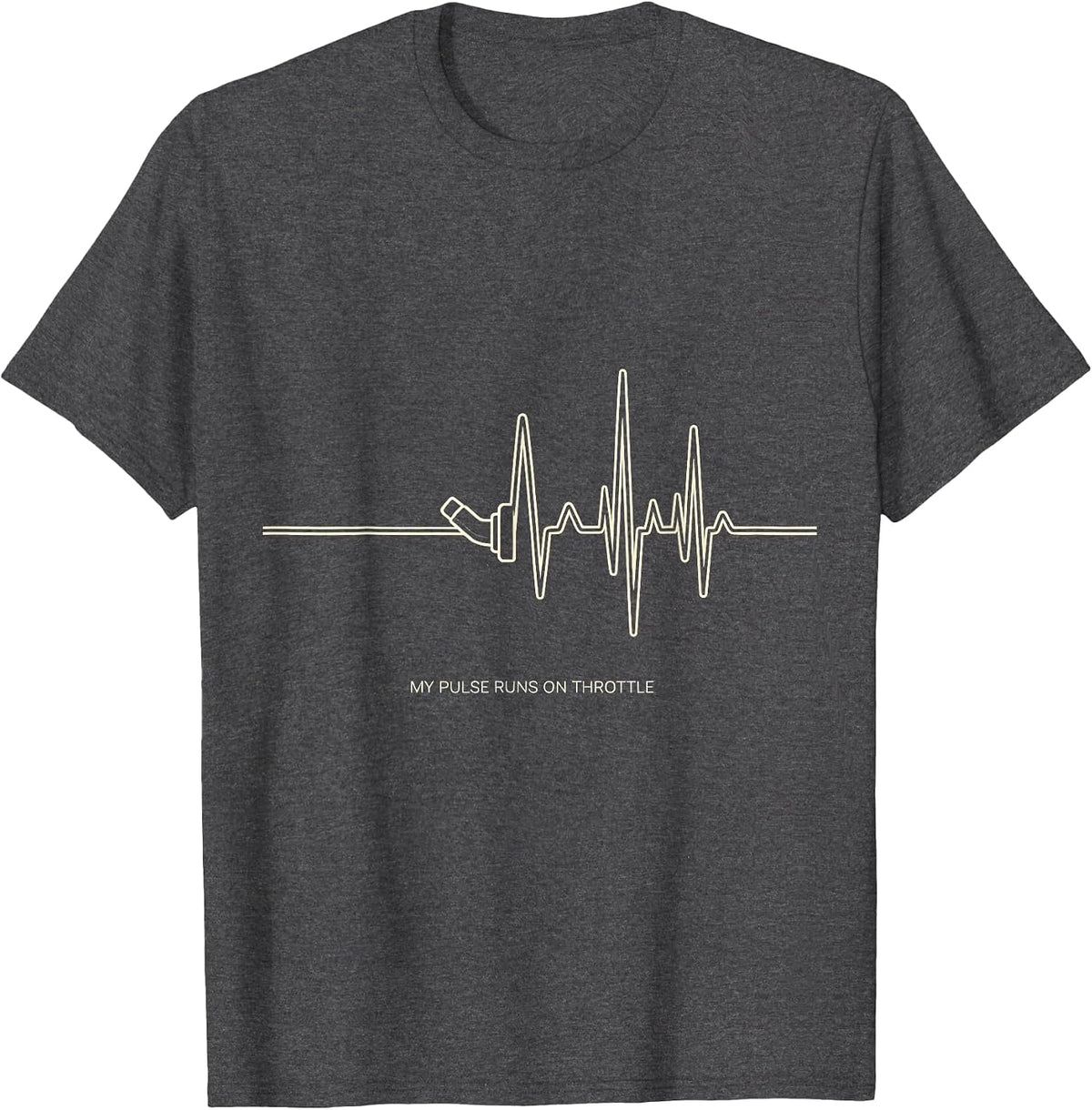 My Pulse Runs On Throttle Funny Car Guy Auto Mechanic Humor T-Shirt - Dark Heather Grey