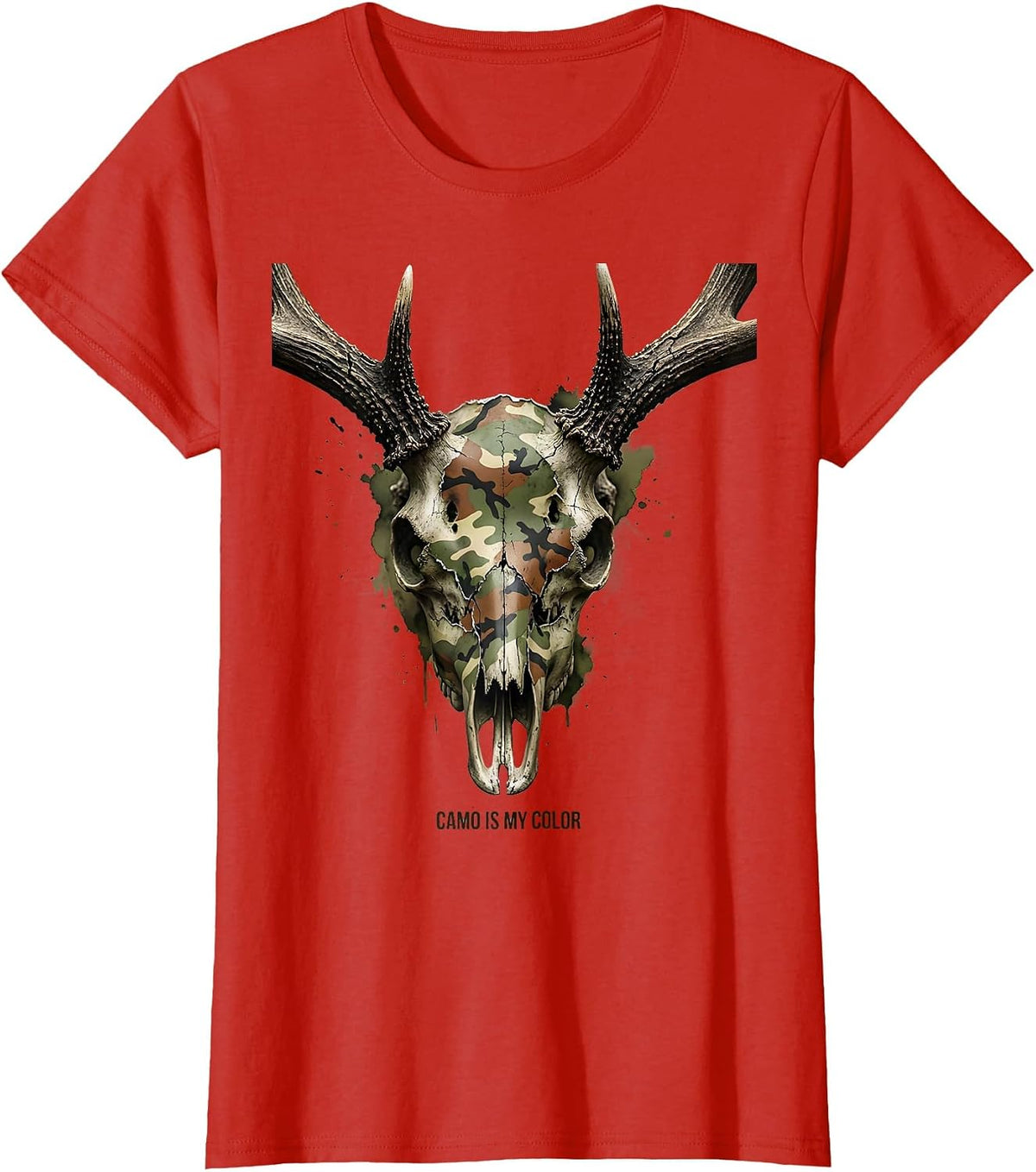 Camo Is My Color Hunting Design T-Shirt - Red