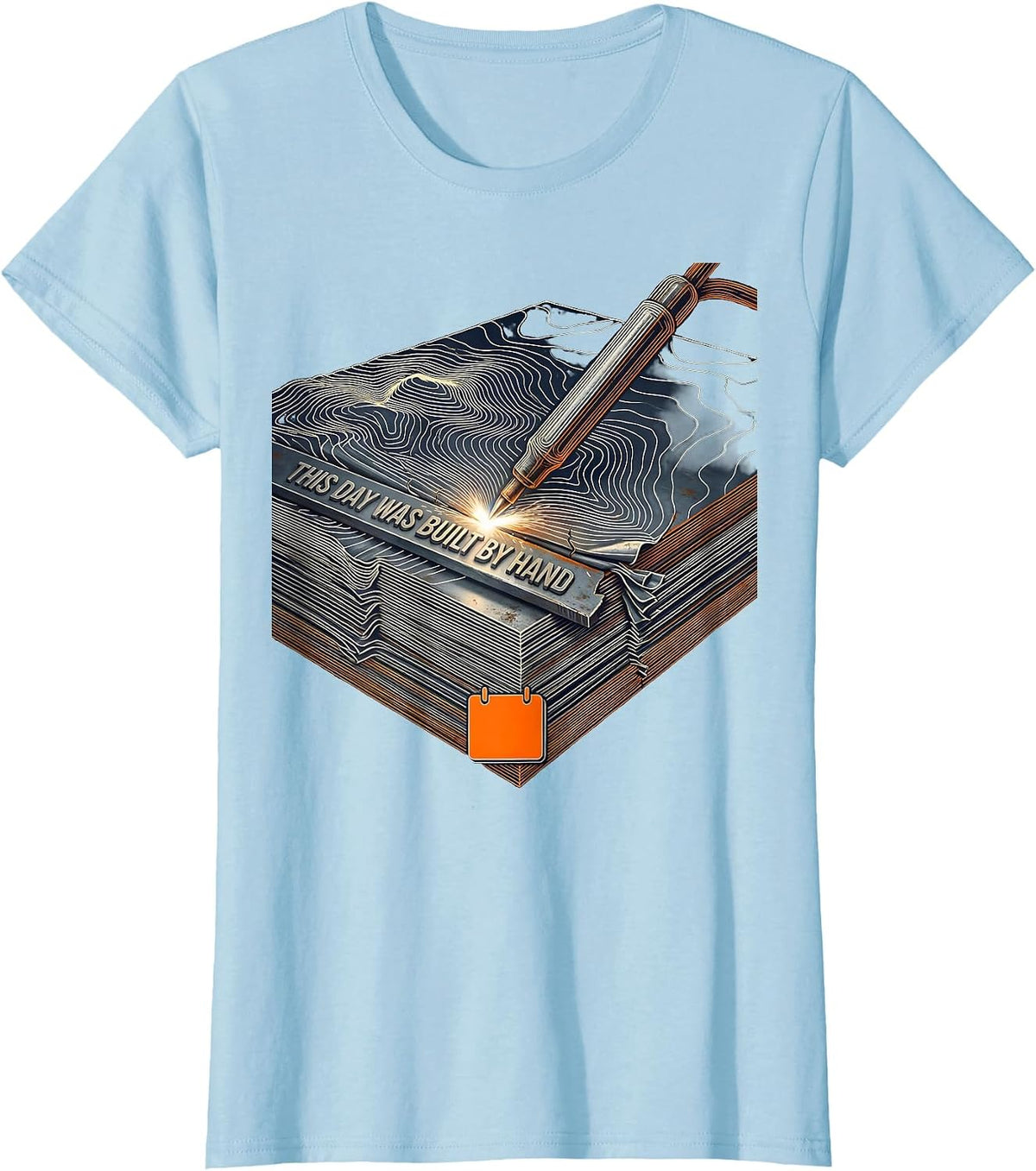 This Day Was Built By Hand Funny Tradesman Labor Day Pride T-Shirt - Baby Blue