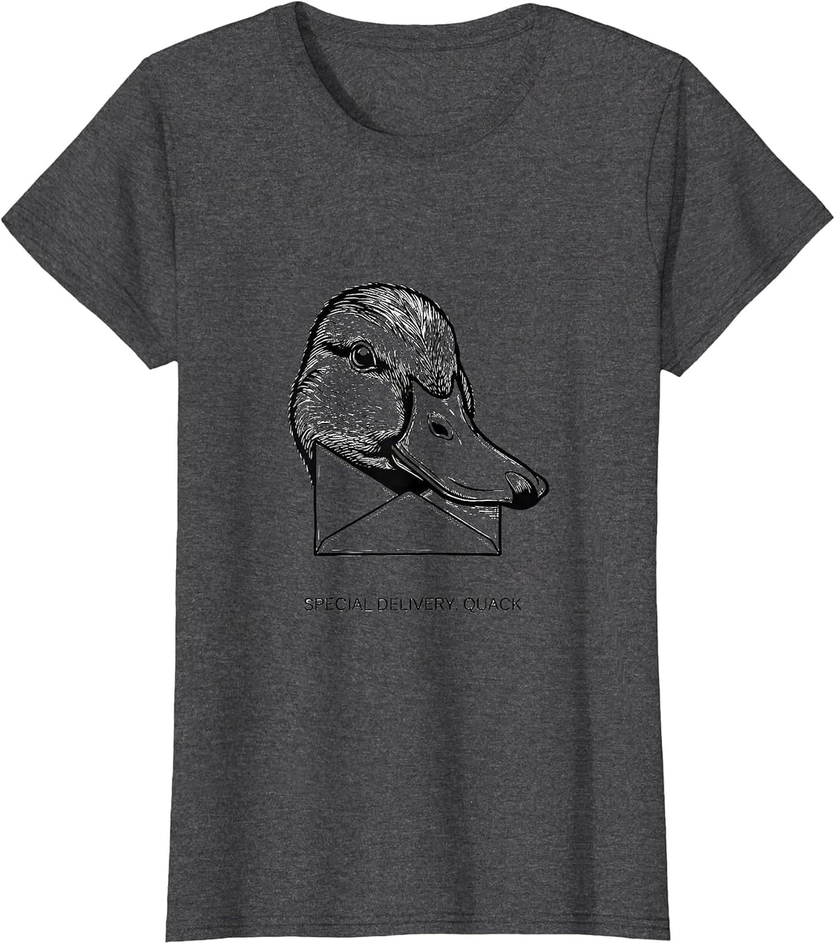 Women's Special Delivery, Quack Funny Duck Pun Novelty Humor T-Shirt - Dark Heather Grey