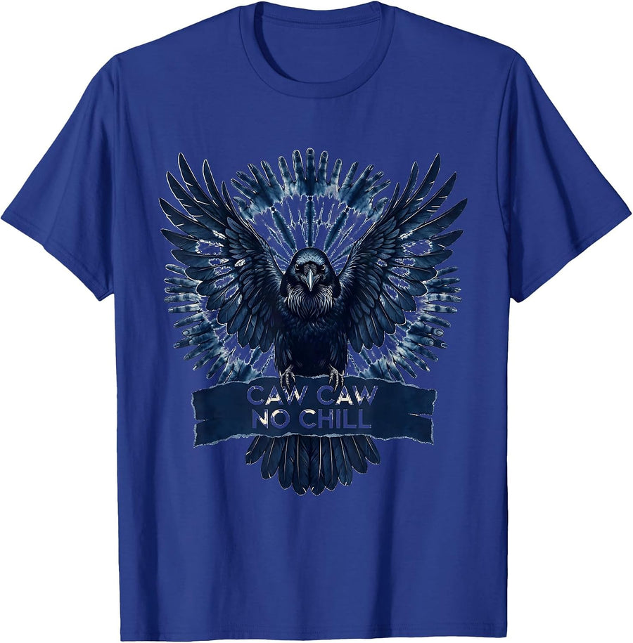 Caw Caw No Chill Funny Crow Bird Design T-Shirt - Royal Blue