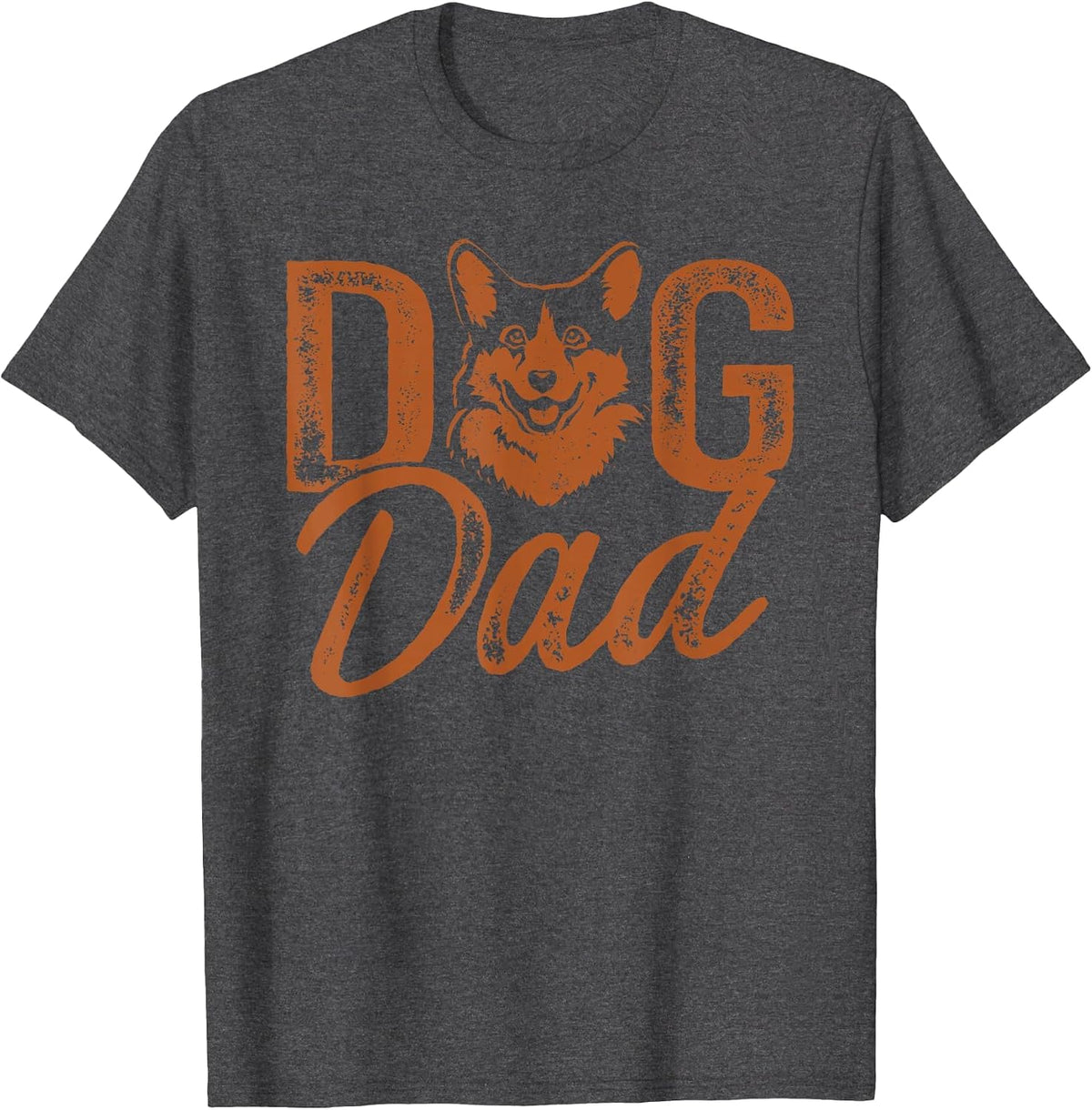 Corgi Dog Dad T-Shirt - Dark Heather Grey