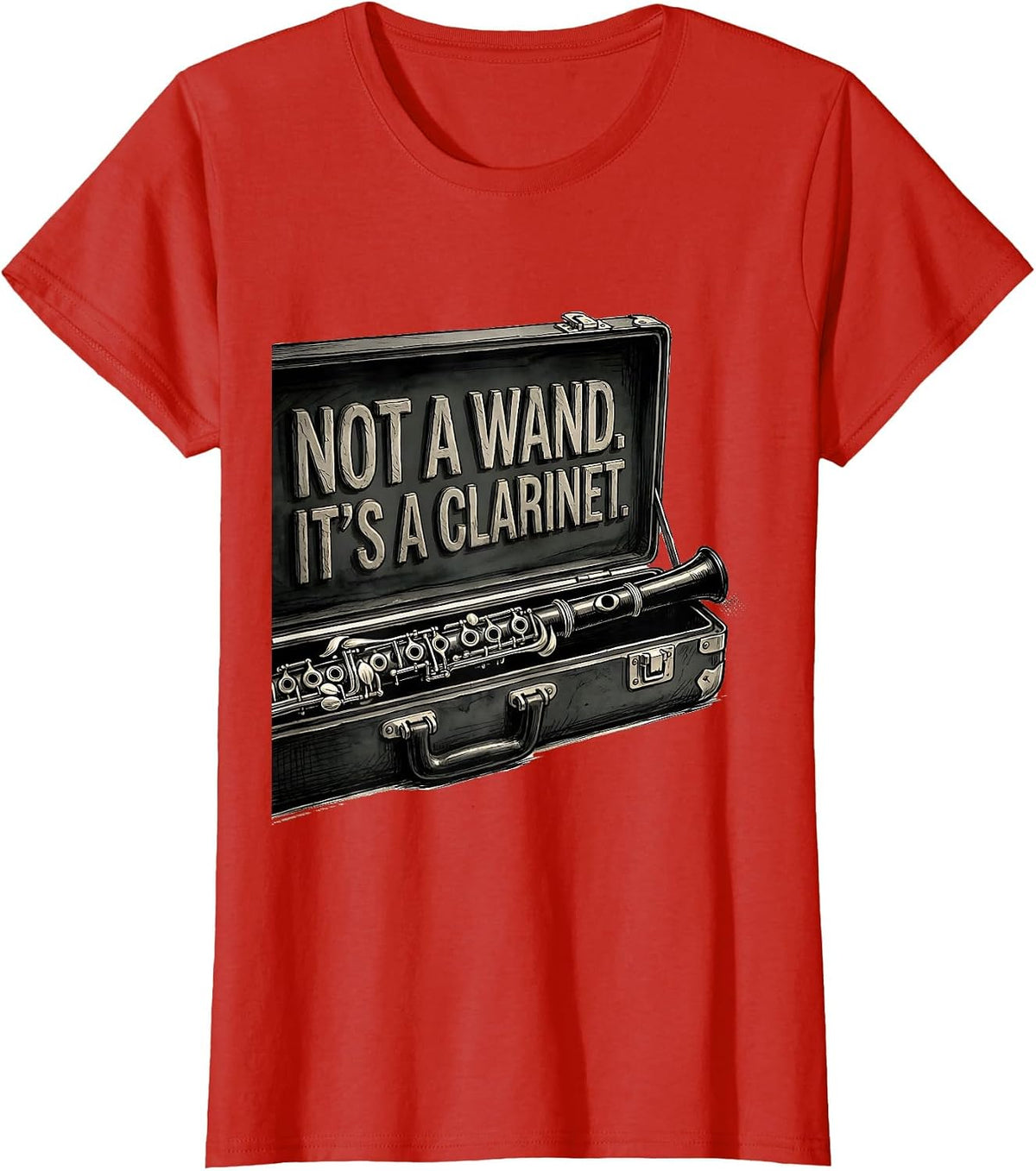 Not A Wand It's A Clarinet Funny Clarinet Player Band T-Shirt - Red