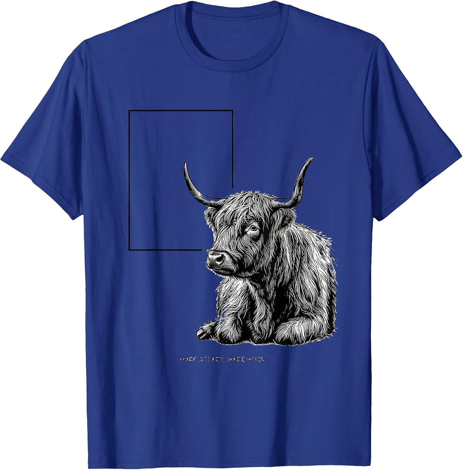 Made Steady, Made Whole Funny Highland Cow Farm Animal Lover T-Shirt - Royal Blue