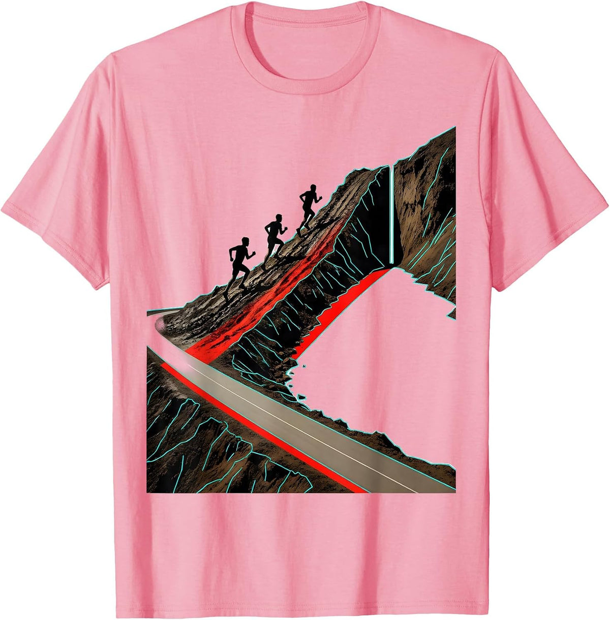 Men's Cross Country Runner Team Pride Track And Field T-Shirt - Pink