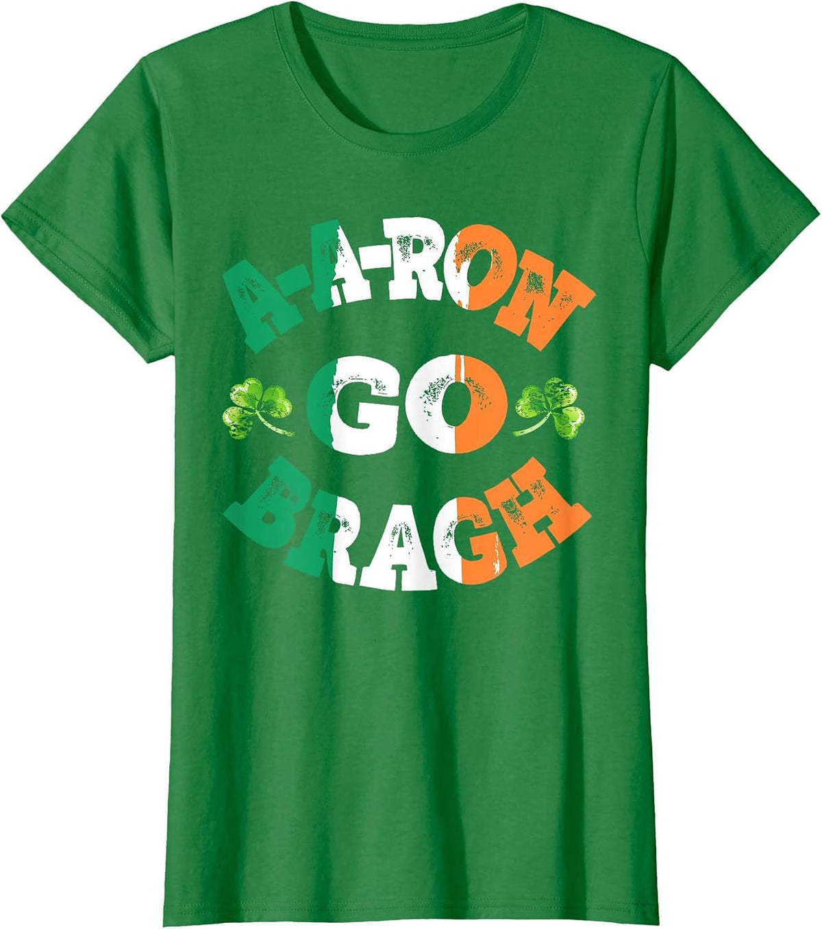 Aaron Erin Go Bragh Tshirt Shamrock St.Patrick's Day T-Shirt - Kelly Green
