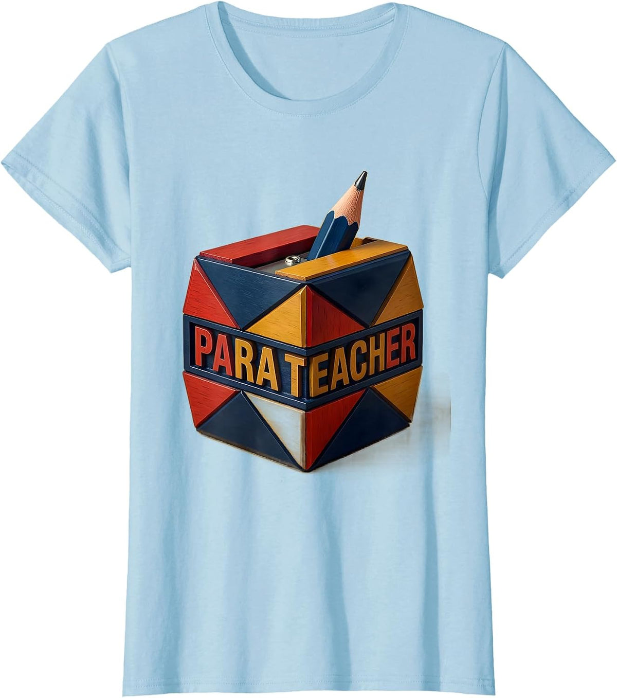 Para Teacher Retro Pencil Sharpener Back To School Teacher T-Shirt - Baby Blue